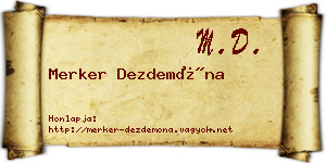 Merker Dezdemóna névjegykártya